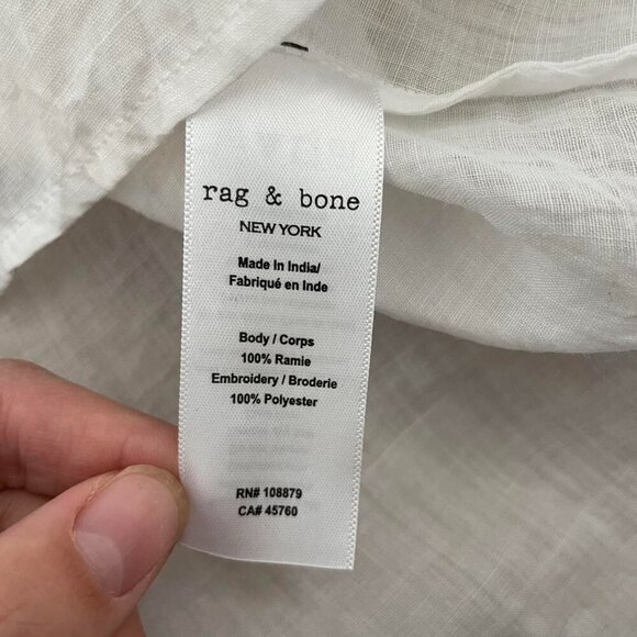 Rag & Bone Robin Embroidered Top in White Size Medium - Picture 6 of 6